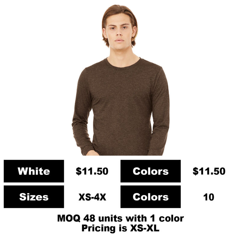 B3501CVC-P - 4.2 oz Blend Long Sleeve Pocket T-Shirt